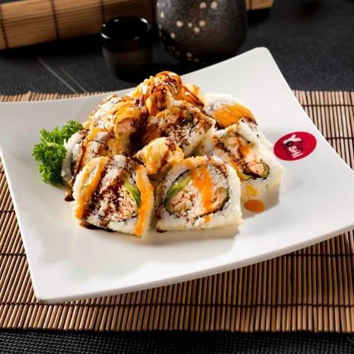 Salmon Crunch Roll.