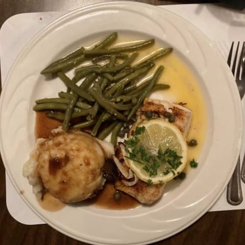 Baked Alaskan Cod meal.