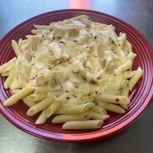 Penne Chicken Alfredo.