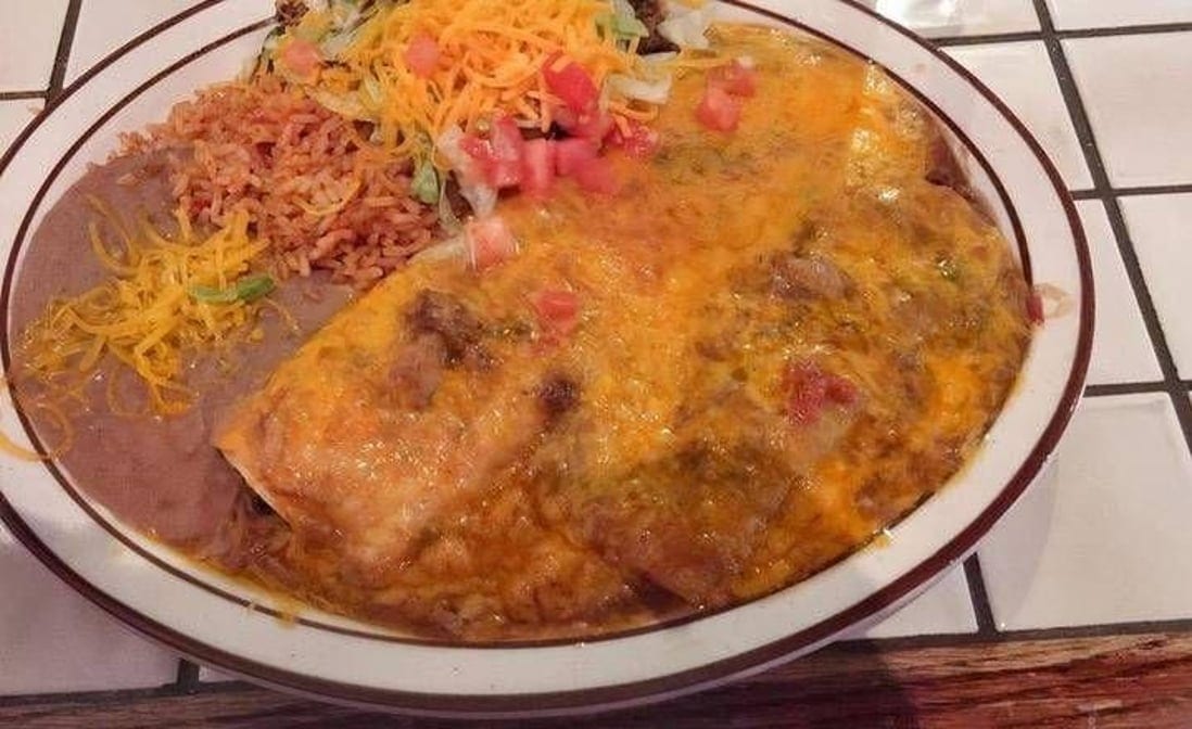 C-4 Beef Enchilada, Bean Burrito.