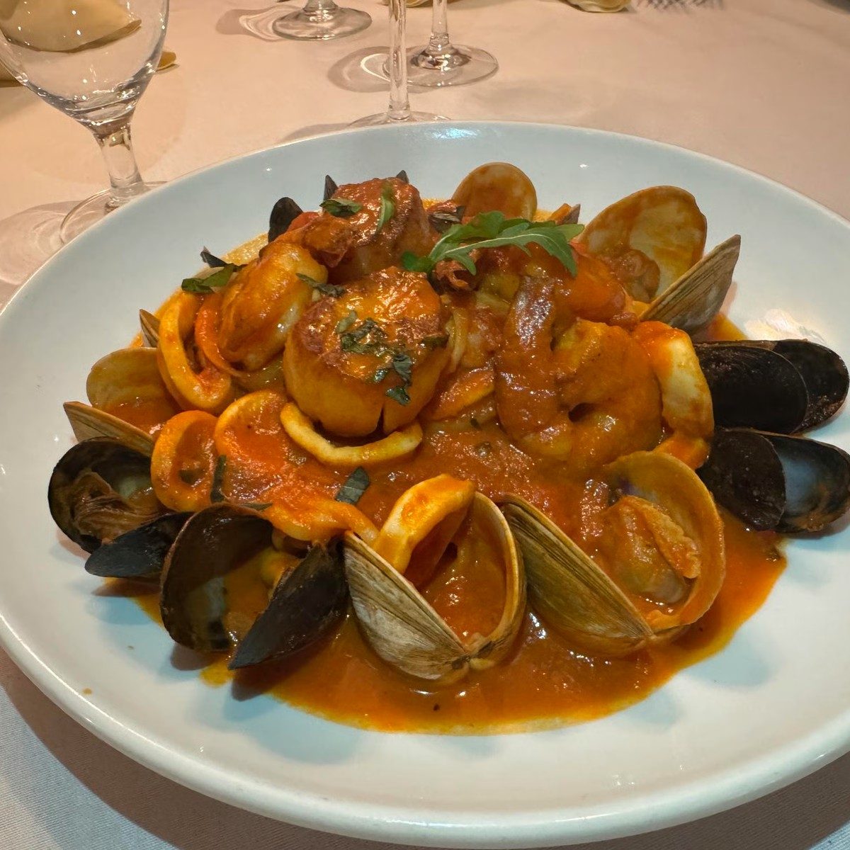 Capellini Frutti Di Mare Pasta.