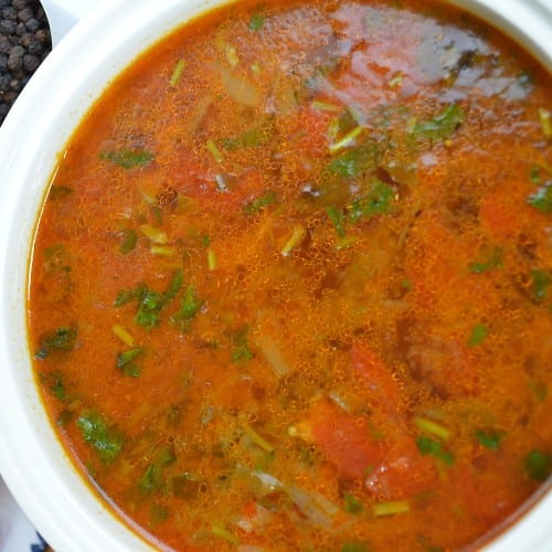 Chettinadu Kozhi Milagu Rasam.