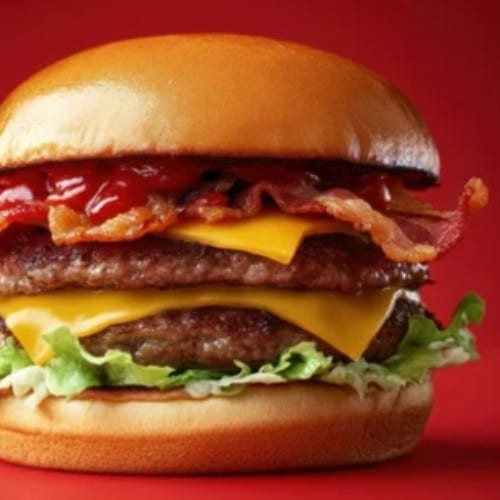 Double-Decker Classic Becon Cheese Burger.