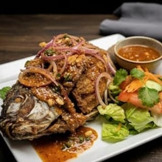 Fried Fish Tilapia Larb Salad