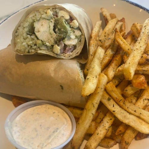 Spicy Chicken Kabob Wrap.