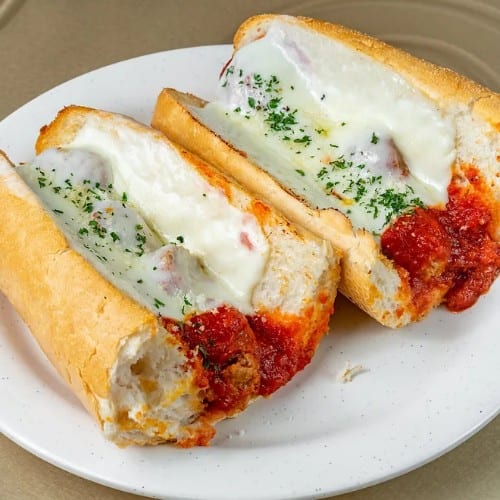 Meatball Parmesan Sub.