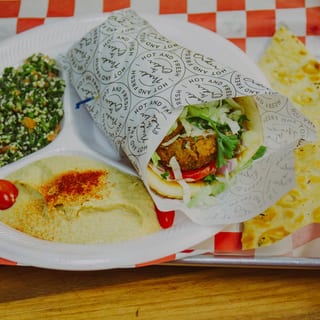 Falafel on Pita Platter