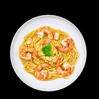 Garlic Noodle with Shrimps