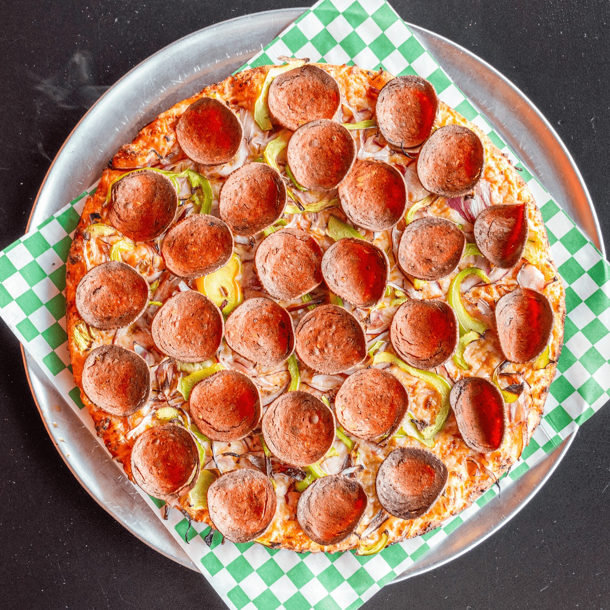 Mighty Blast Vegan Pepperoni Pizza.