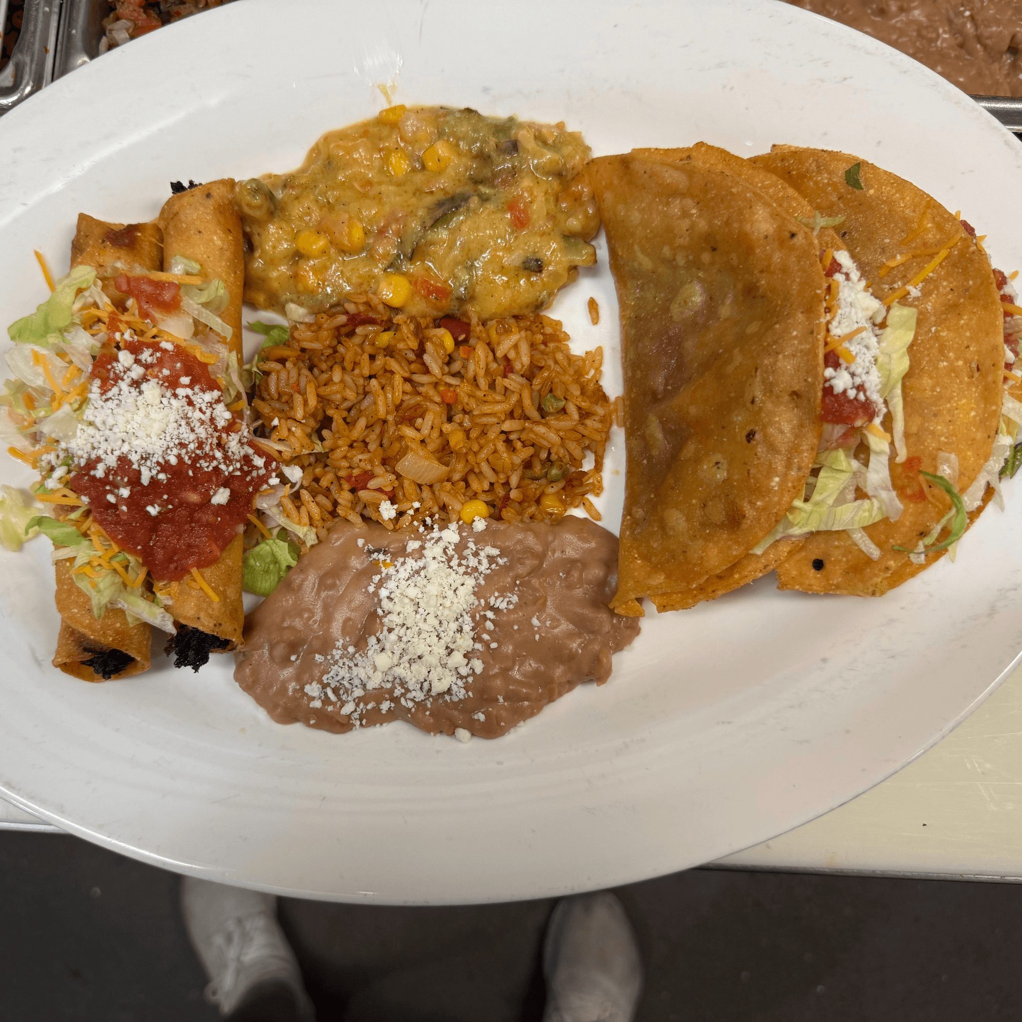 Fried Taco Platter.