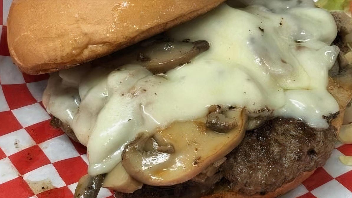 Mushroom Swiss Burger.