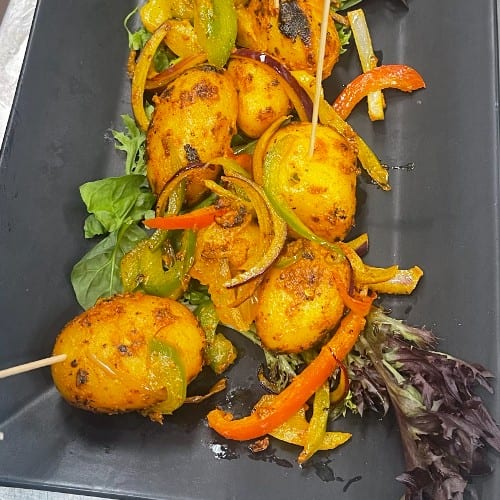 Achari Potatoes Grilled.