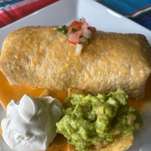 Steak Burrito Mojado Lunch.