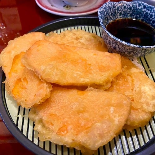 Sweet Potato Tempura Appetizer.