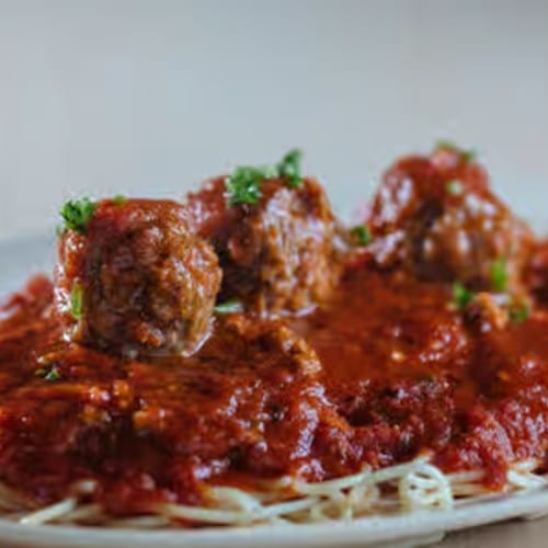 Spaghetti with Three Meatballs.