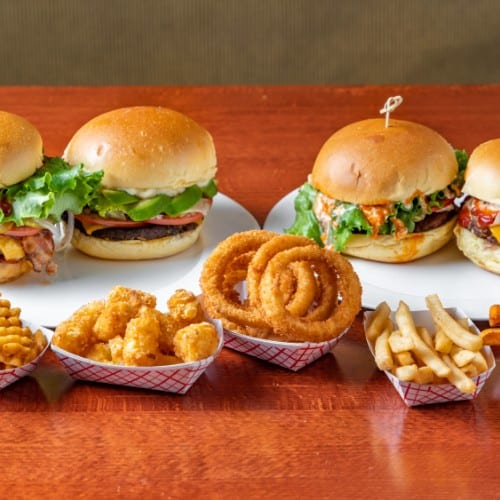 4 RANGER SPECIAL BURGERS + 2 LARGE FRIES + 4 DRINKS.