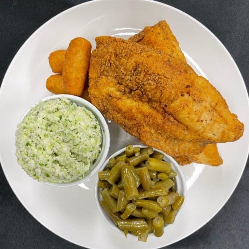 Fried Fish Combo with 2 Sides.