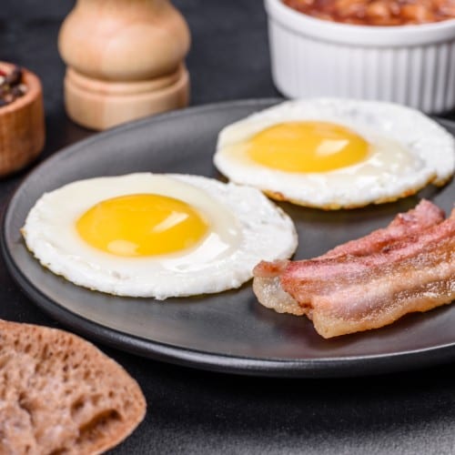 6. Two Eggs, Meat, Pancake & Home Fries Combo Breakfast.