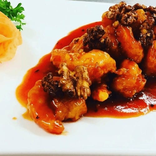 Crispy Prawn With Honey Walnut Lunch.