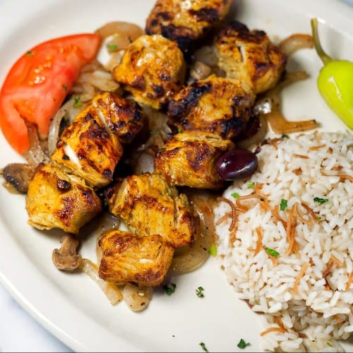 Chicken Kabob (Tawook) Plate.