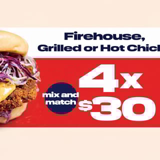 Pack of 4 - Fire House Chicken Sandwich