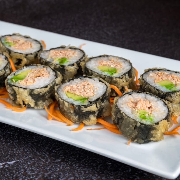 Salmon Avocado Tempura Roll.