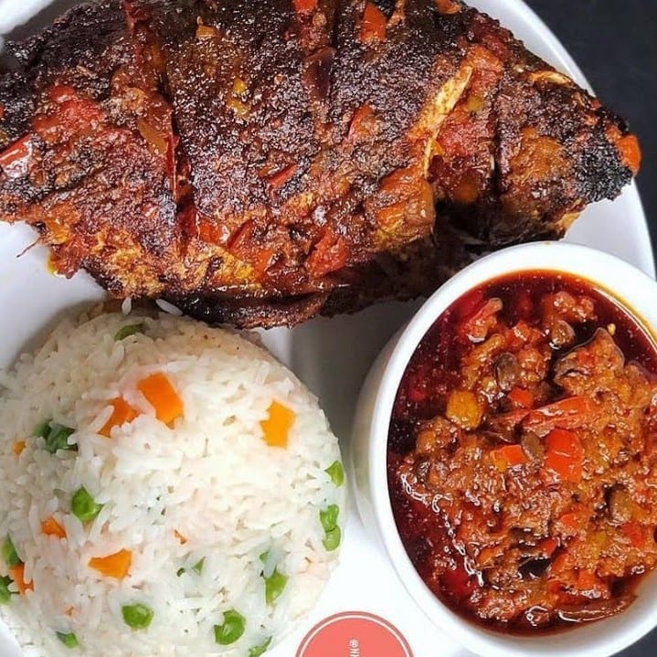 Fried Rice with Grilled Tilapia.