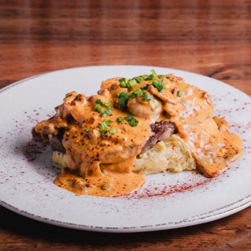 Steak & Shrimp Diavolo "The Devil's Steak".