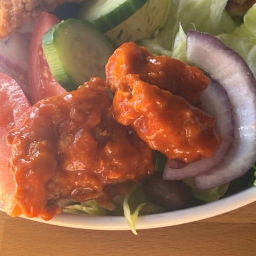 Buffalo Chicken Fingers Salad.
