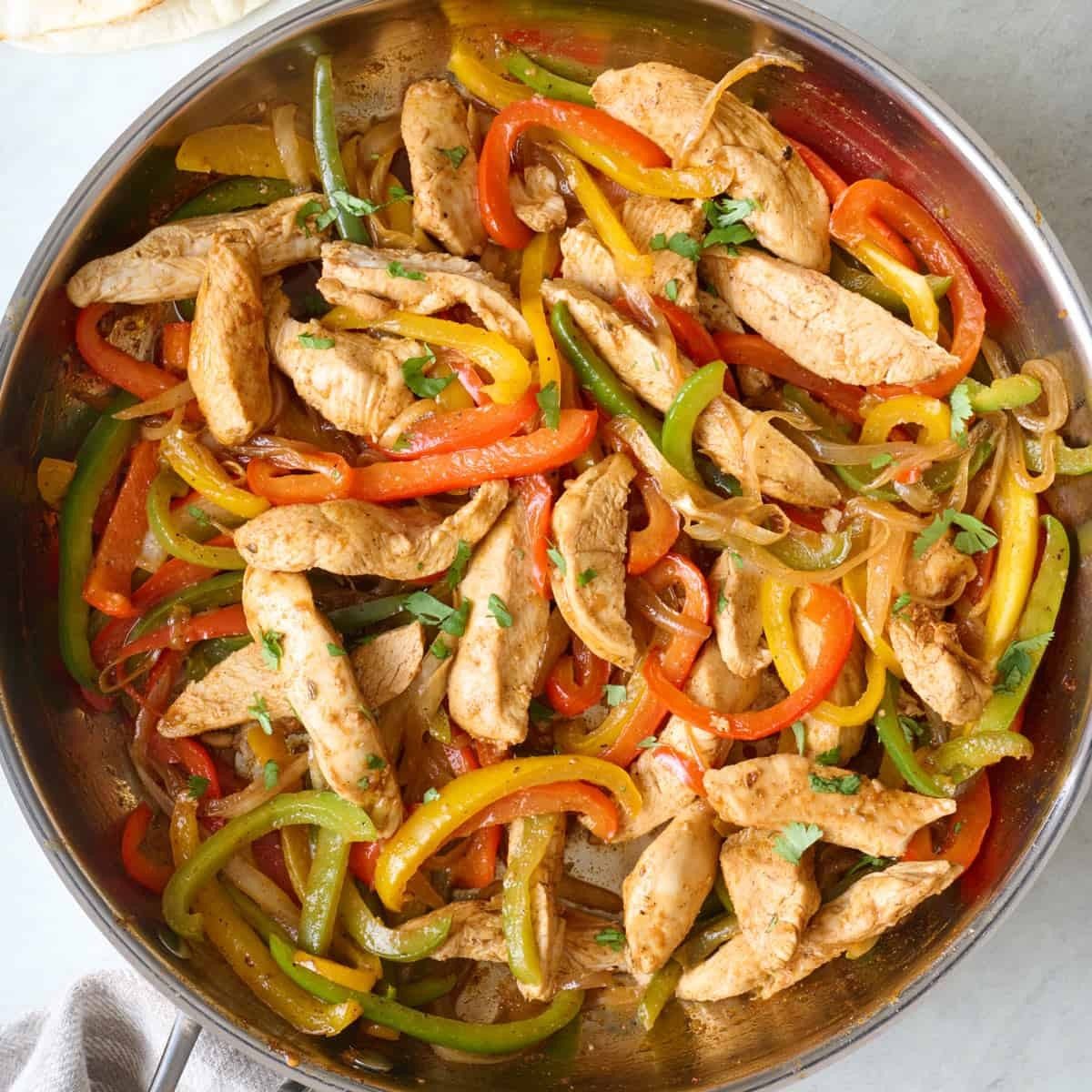 Chicken fajitas.