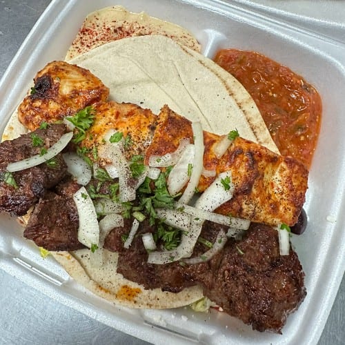 #17 Chicken Breast & Beef Shish Combo.