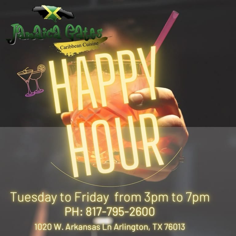 🍹 Happy Hour at Jamaica Gates Caribbean Cuisine🍻