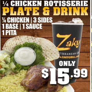 Chicken Rotisserie Plate & Drink