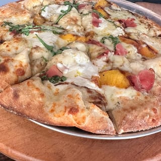 Grilled Peach & Prosciutto Pizza