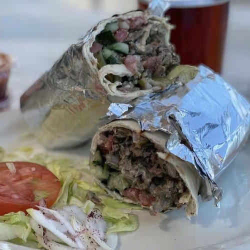 Lamb-Beef Shawerma Wrap.