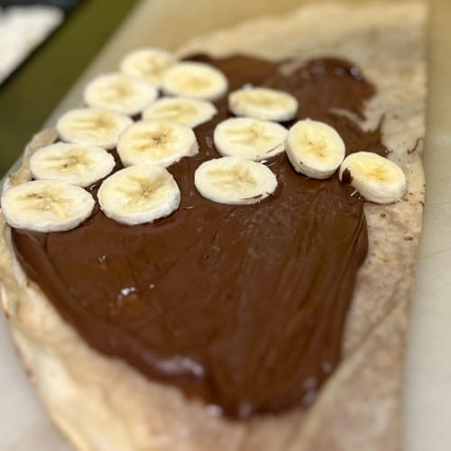 Vegan Nutella and Banana Crepe.