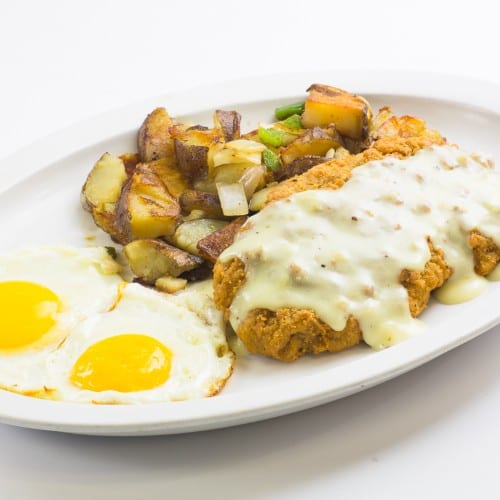 Country Fried Steak & Eggs Breakfast.