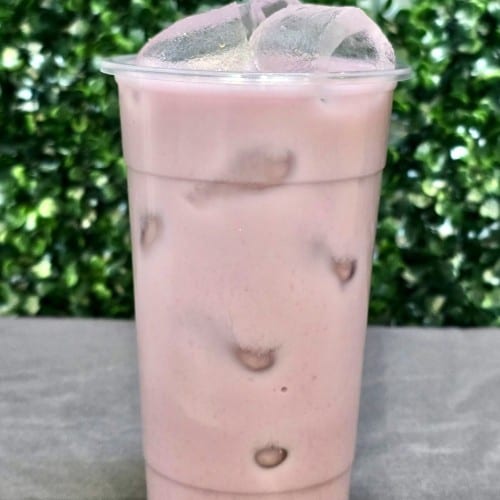 Taro Strawberry Milk Tea.