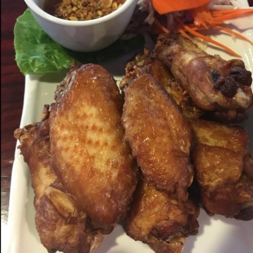 Fried Chicken Wings with Thai Herbs.