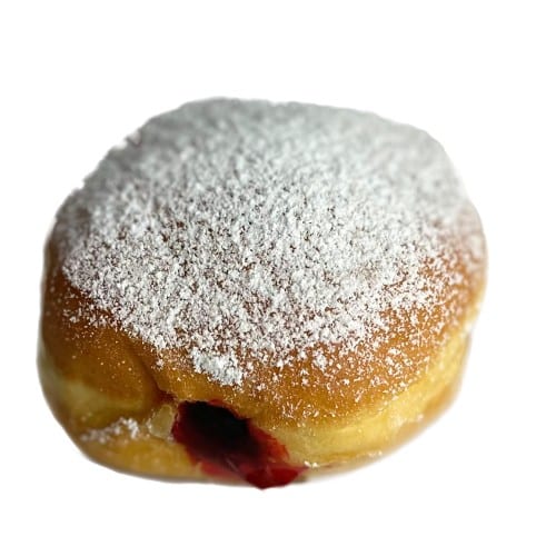 Raspberry filled donut.