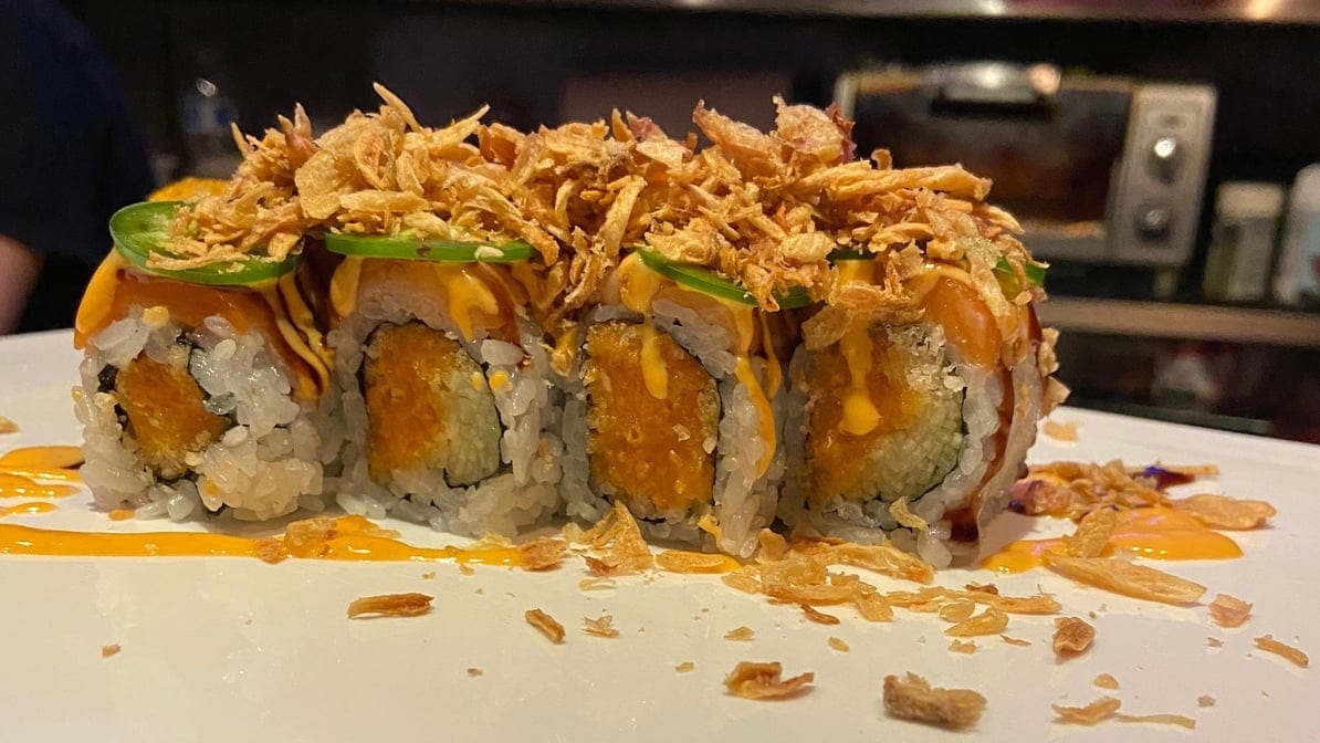 Spicy Garlic Salmon Roll.