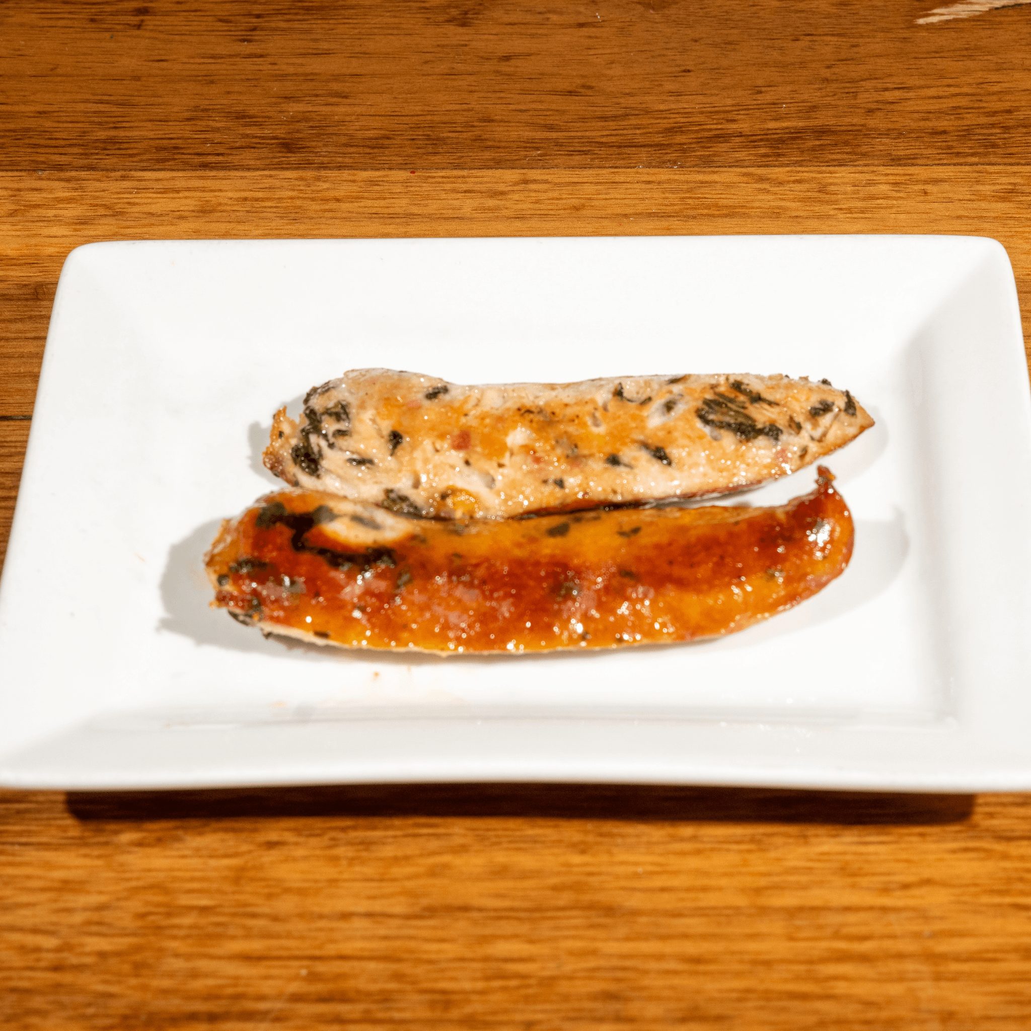 Chicken, Kale & Asiago Cheese Sausage.