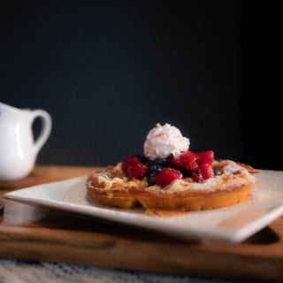 Fruit Waffle with Cream