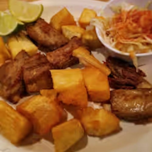 Yuca Con Chicharron.