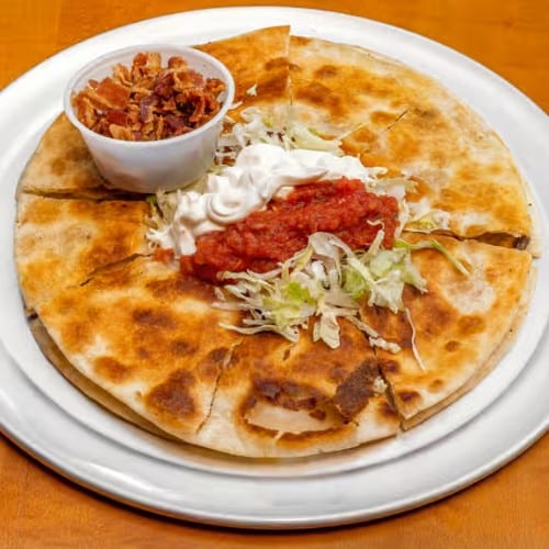 Bacon and Tomato Quesadilla.
