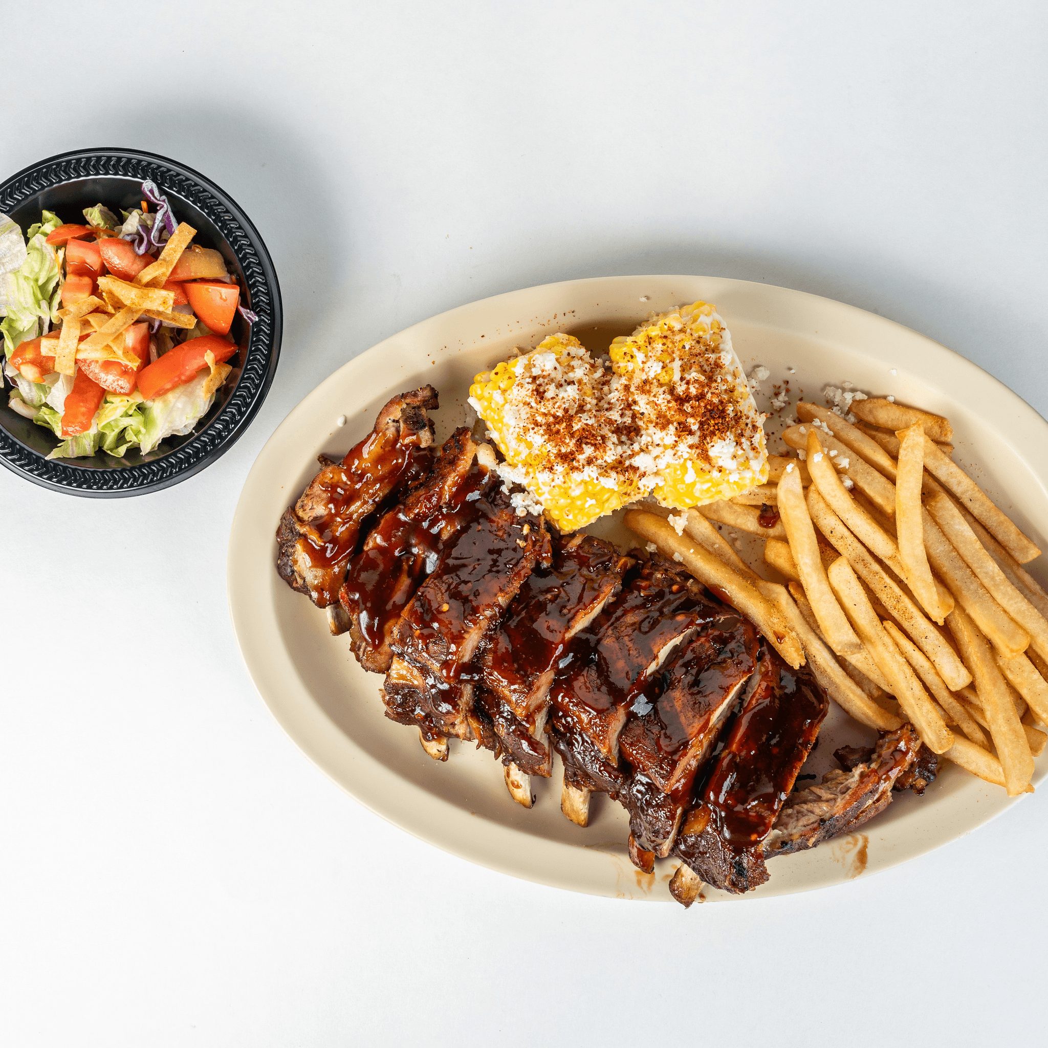 8 BBQ Ribs Combo Plate.