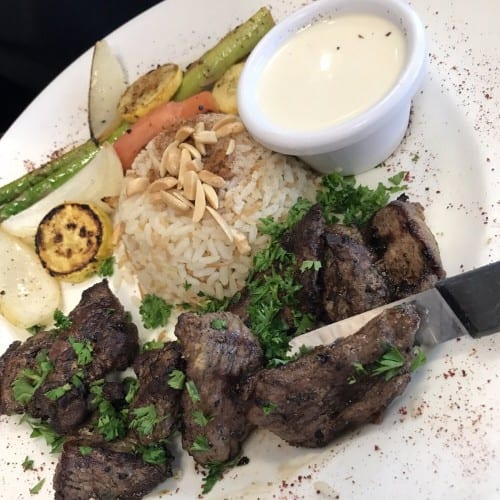 Lamb Kebab Plate.
