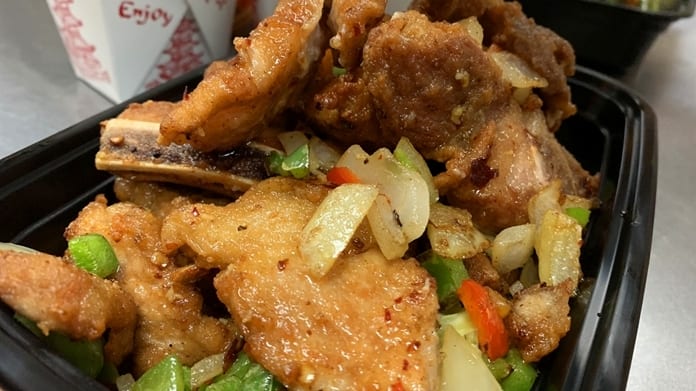 Spicy Salt & Pepper Pork Chop.