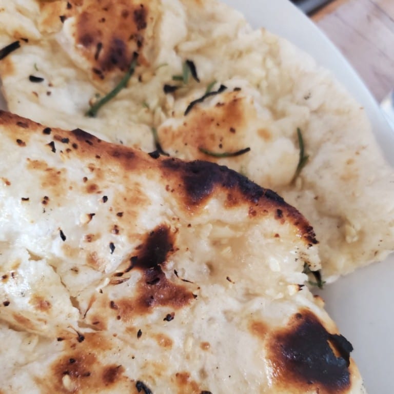 Vegan rosemary naan.