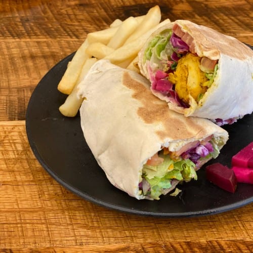 Grilled Chicken Kabob Sandwich.